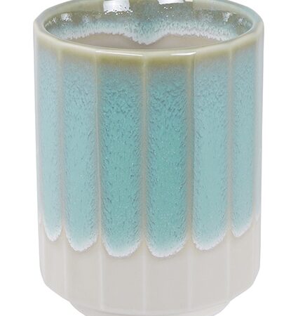 Wit/Lichtblauwe Theekop - Oosters Motief - 7.8 x 10.2 cm | Tokyo Design Studio
