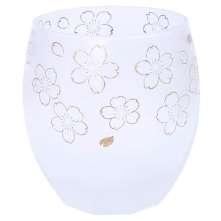 Witte Glazen Sakeset - Sakura - 2 stuks - 345ml 8.8 x 7.5 x 9.2cm | Tokyo Design Studio