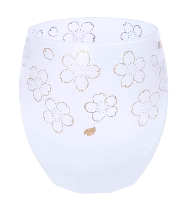Witte Glazen Sakeset - Sakura - 2 stuks - 345ml 8.8 x 7.5 x 9.2cm | Tokyo Design Studio