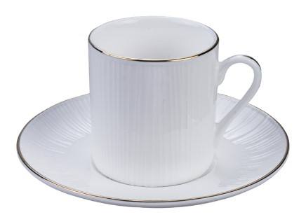 Witte Koffiekop met Gouden Rand - Nippon White - 100ml | Tokyo Design Studio