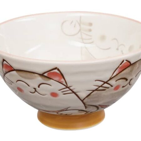 Witte Kom met Kattenfiguur - Kawai Collectie - 300ml - 11.5 x 6cm | Tokyo Design Studio