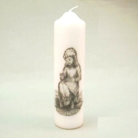Witte Lammechien kaars 19 cm | Geharo BV