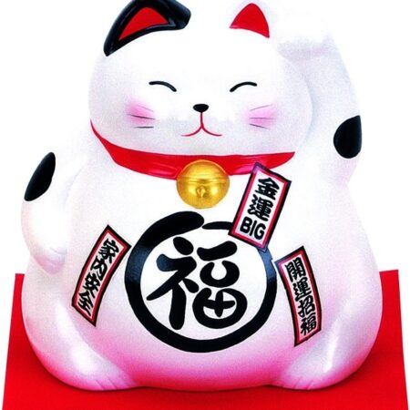 Witte Lucky Cats Figuur - Maneki Neko - 21cm | Tokyo Design Studio