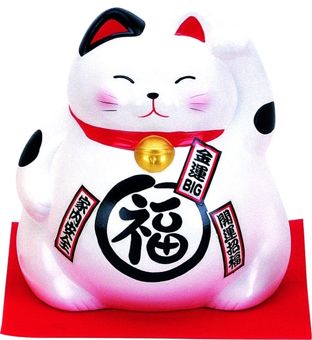 Witte Lucky Cats Figuur - Maneki Neko - 21cm | Tokyo Design Studio