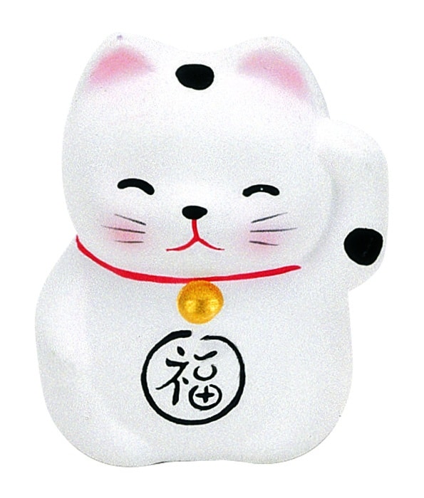 Witte Lucky Cats Figuur - Maneki Neko - 5.2cm | Tokyo Design Studio