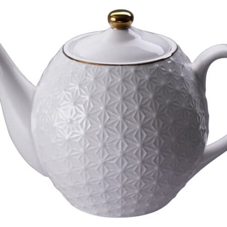 Witte Theepot met Sterrenpatroon - Tokyo Design Studio Nippon White - 600ml 19x12.5cm | Tokyo Design Studio