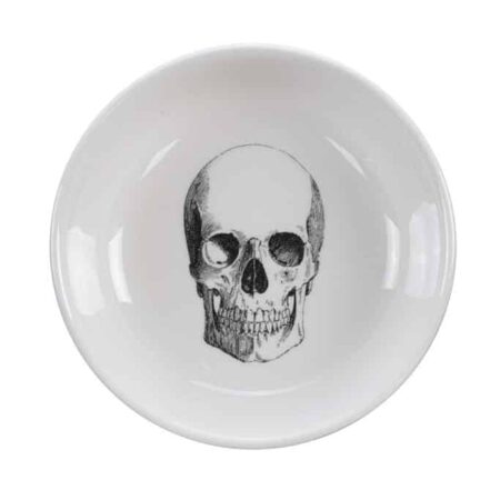 Witte keramische kom - Skull Design - 11 x 3 cm | Homelab