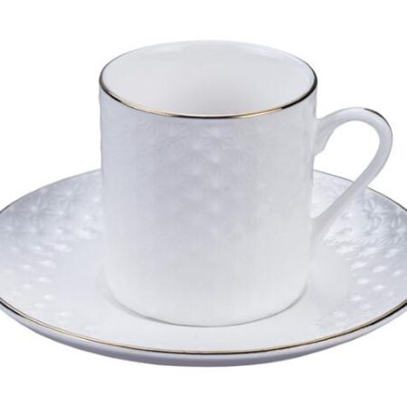 Witte koffiekop met gouden rand - Nippon White - 100ml | Tokyo Design Studio