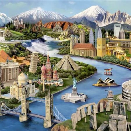 Wooden City 2in1 Houten Legpuzzel World Landmarks | Wooden City