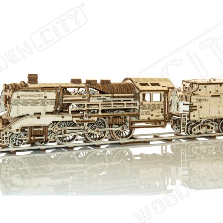 Wooden city 3D puzzel locomotief en kolenwagen | Wooden City