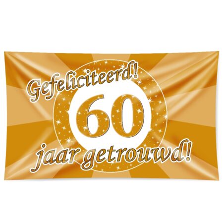 XXL Gevel vlag - 60 jaar getrouwd | Paperdreams