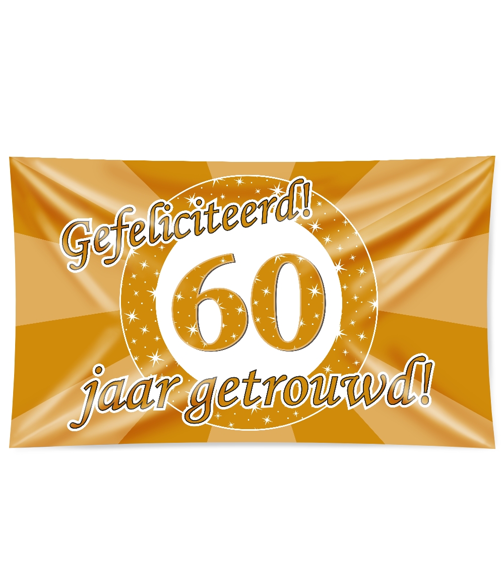 XXL Gevel vlag - 60 jaar getrouwd | Paperdreams