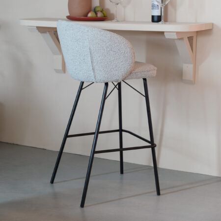 ZILT Barkruk Jacquelyne Bouclé - Beige (zithoogte 75cm) | ZILT
