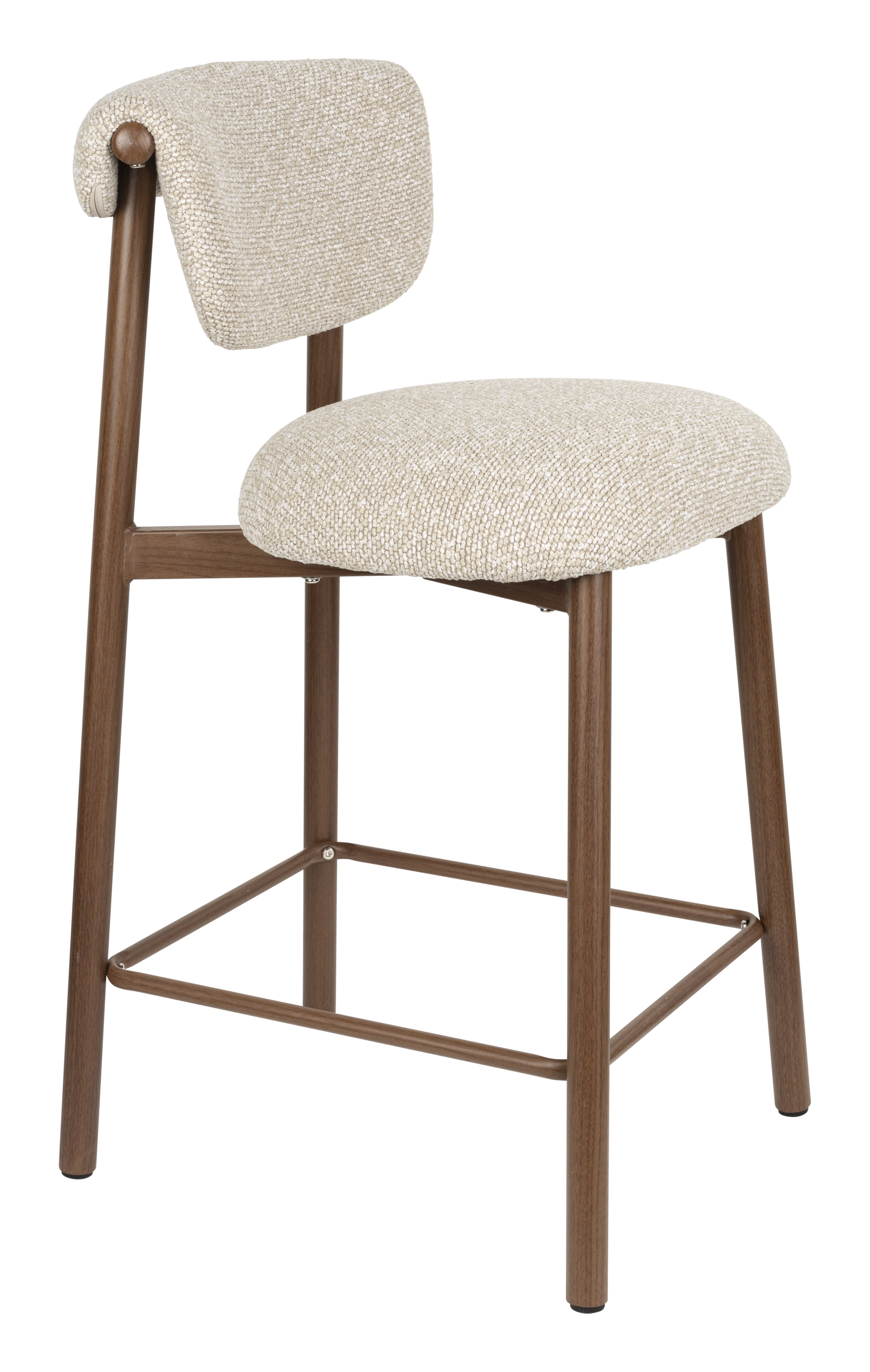 ZILT Barstoel Jeremey Geweven stof en hout (zithoogte 66cm) - Naturel | ZILT