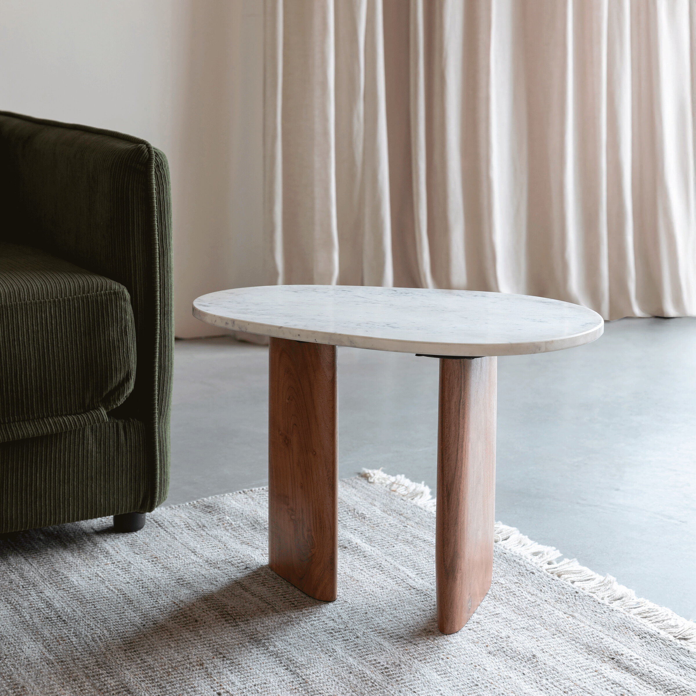 ZILT Bijzettafel Jama Marmer en Acaciahout