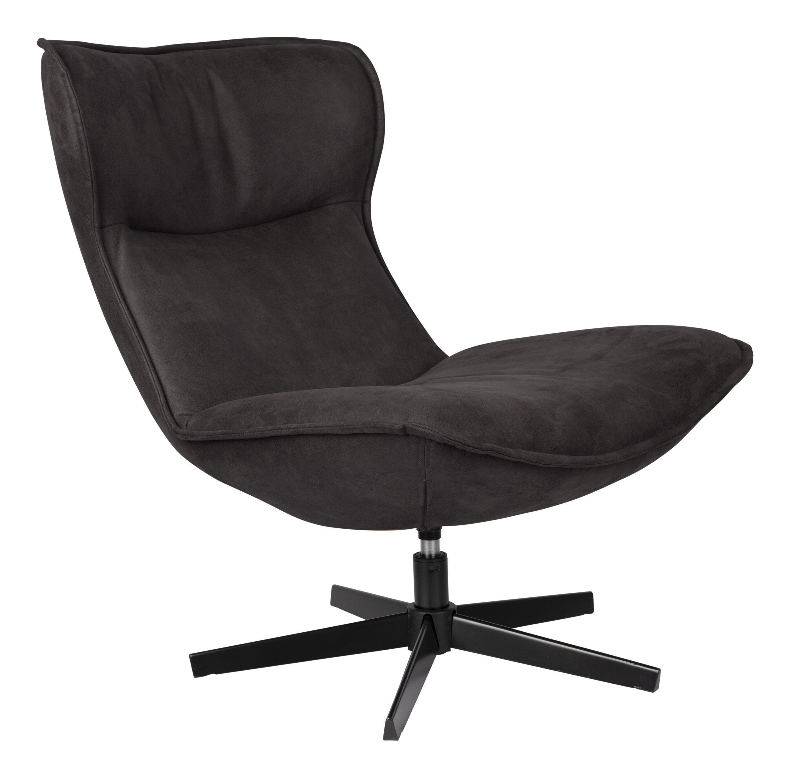 ZILT Draaifauteuil Belisama Lederlook - Antraciet | ZILT