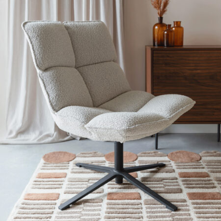 ZILT Draaifauteuil Cherly Bouclé - Beige | ZILT
