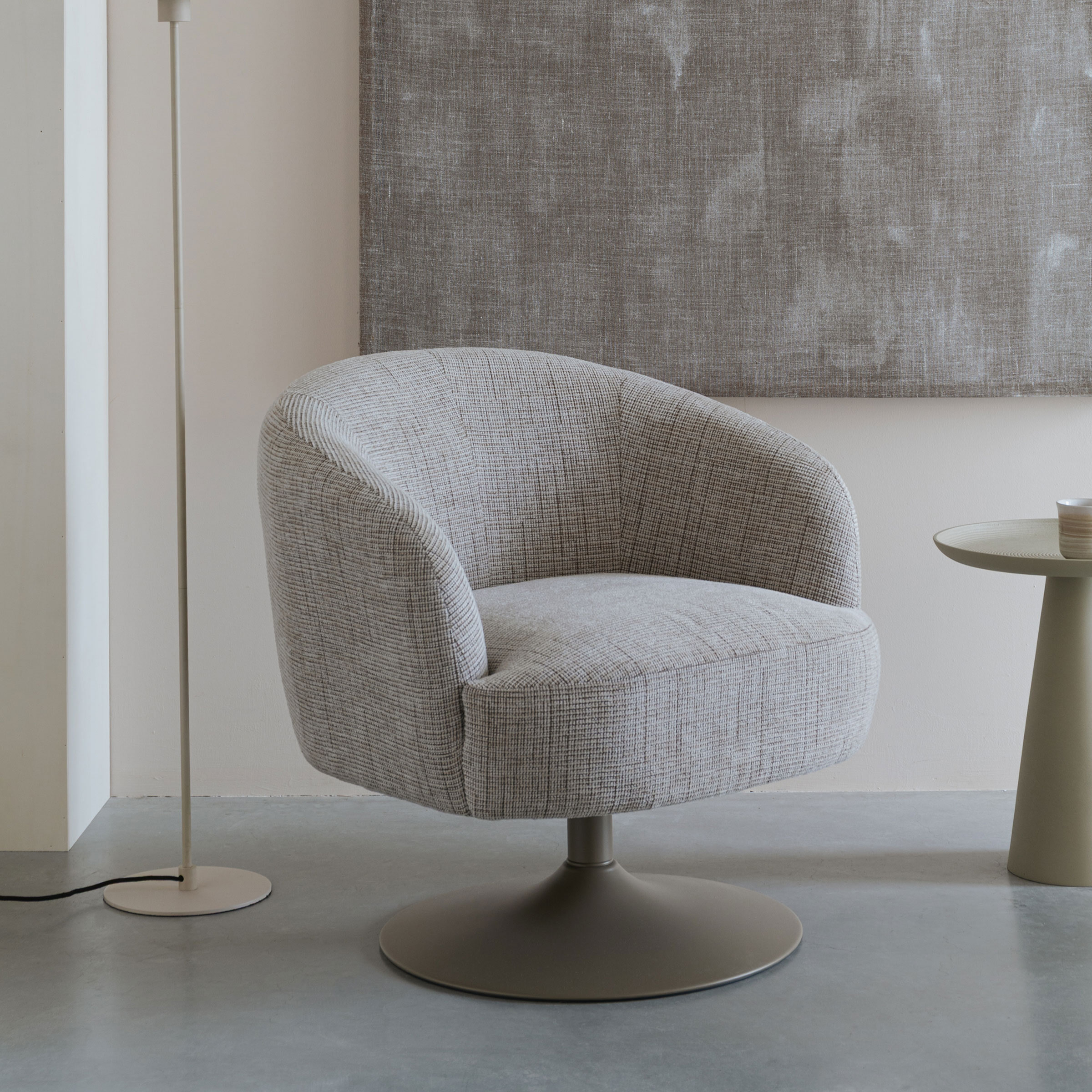 ZILT Draaifauteuil Sherra Geweven stof - Beige | ZILT