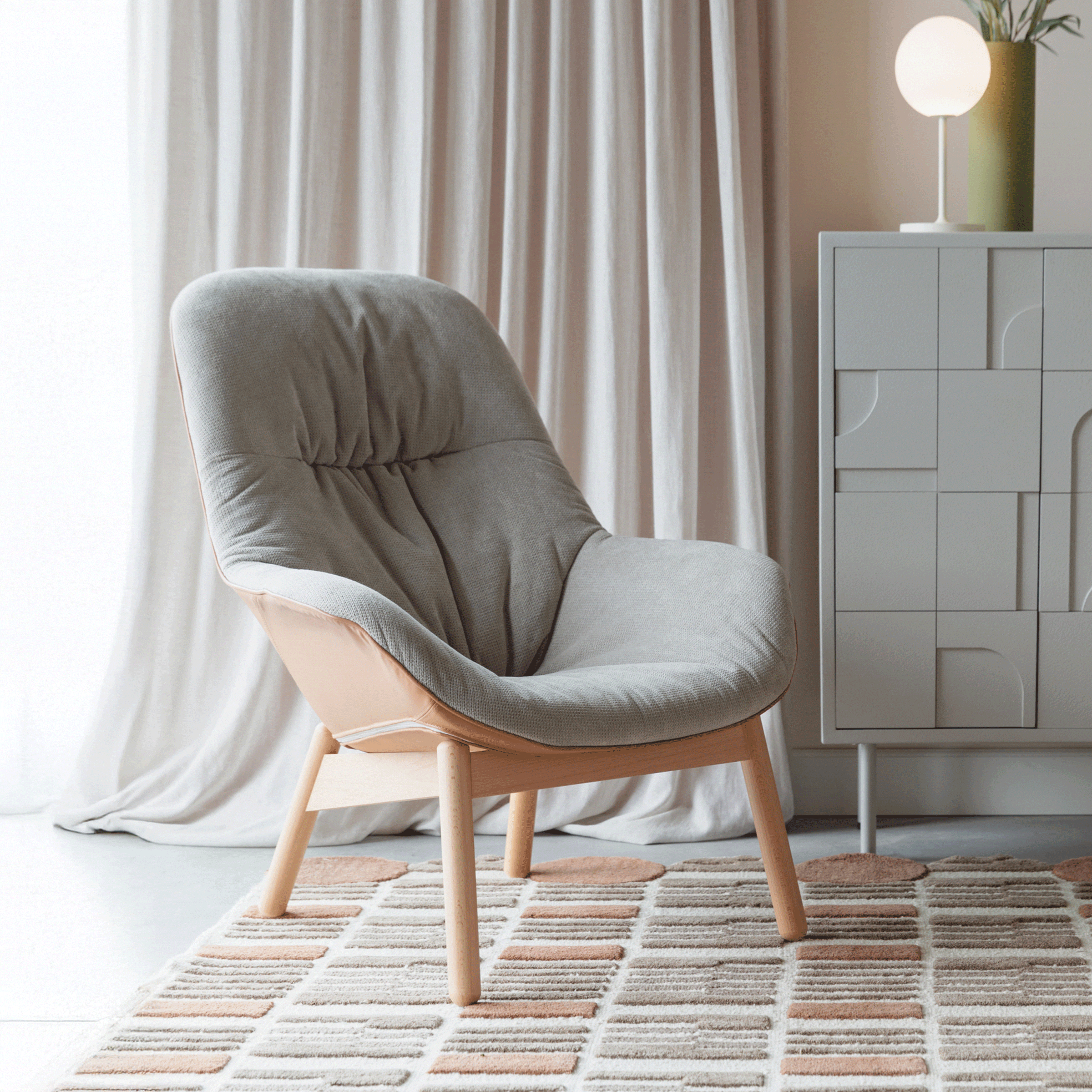ZILT Fauteuil Latyra Lederlook en stof - Grijs | ZILT