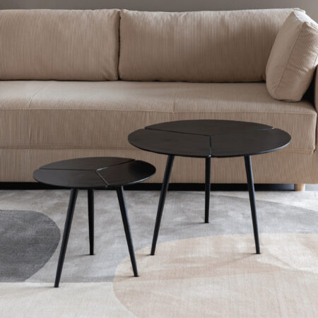 ZILT Ronde Bijzettafel Lianne Set van 2 stuks - Zwart | ZILT
