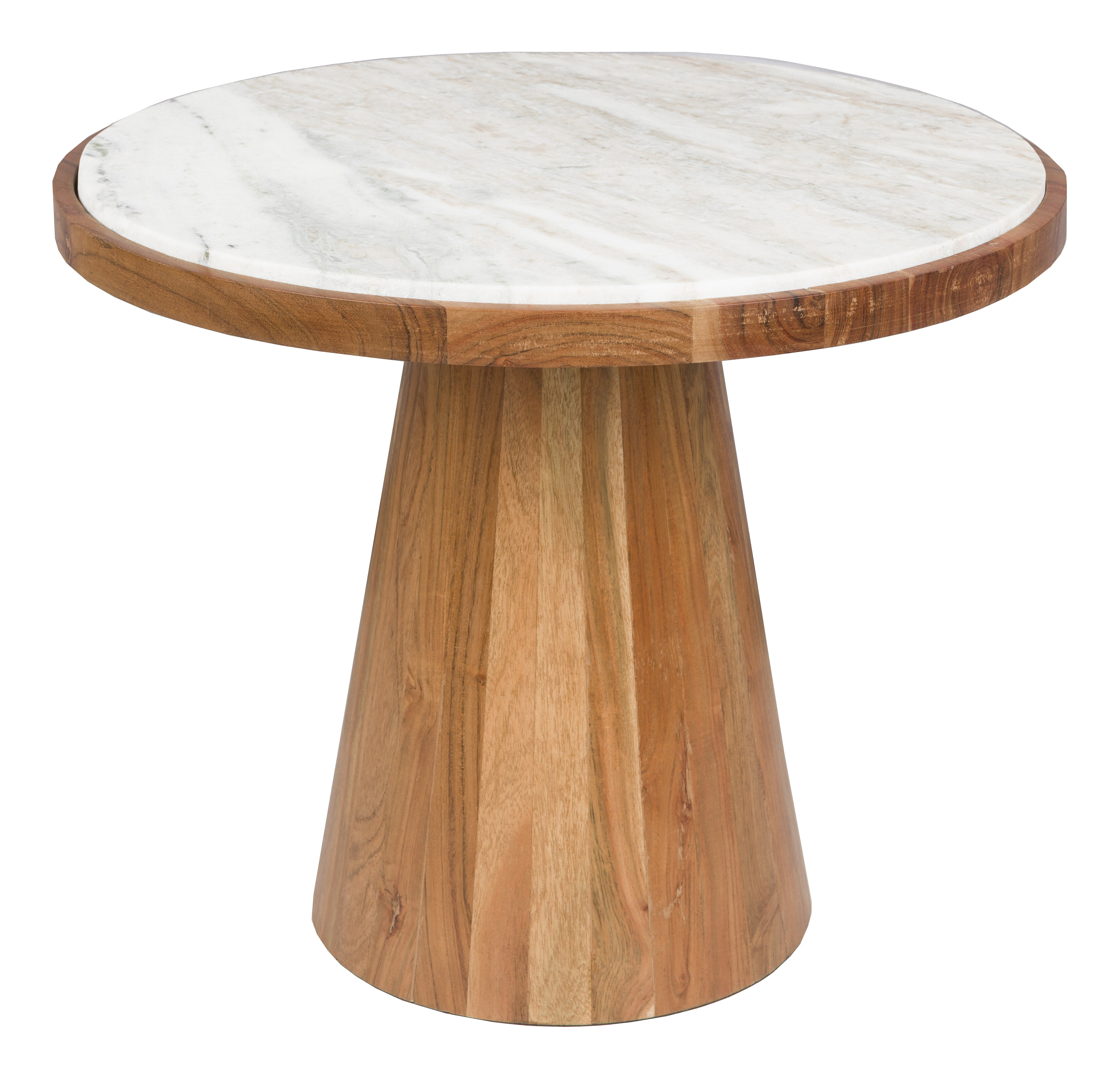 ZILT Ronde Salontafel Dejuan Marmer en acaciahout