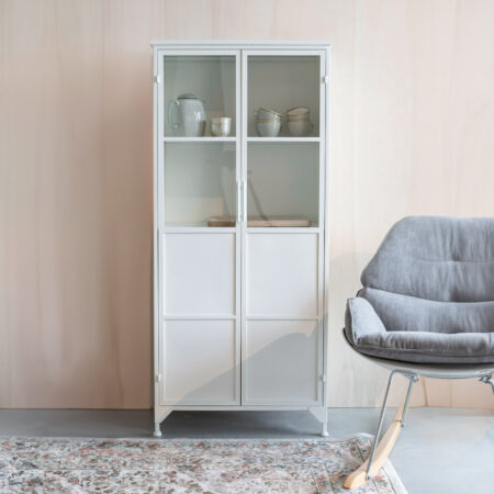 ZILT Vitrinekast Majah metaal 150 x 68cm - Wit | ZILT