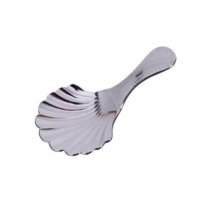 Zilveren Theelepel met Schelpontwerp - The Oriental Shop - 4 x 8 cm | Tokyo Design Studio