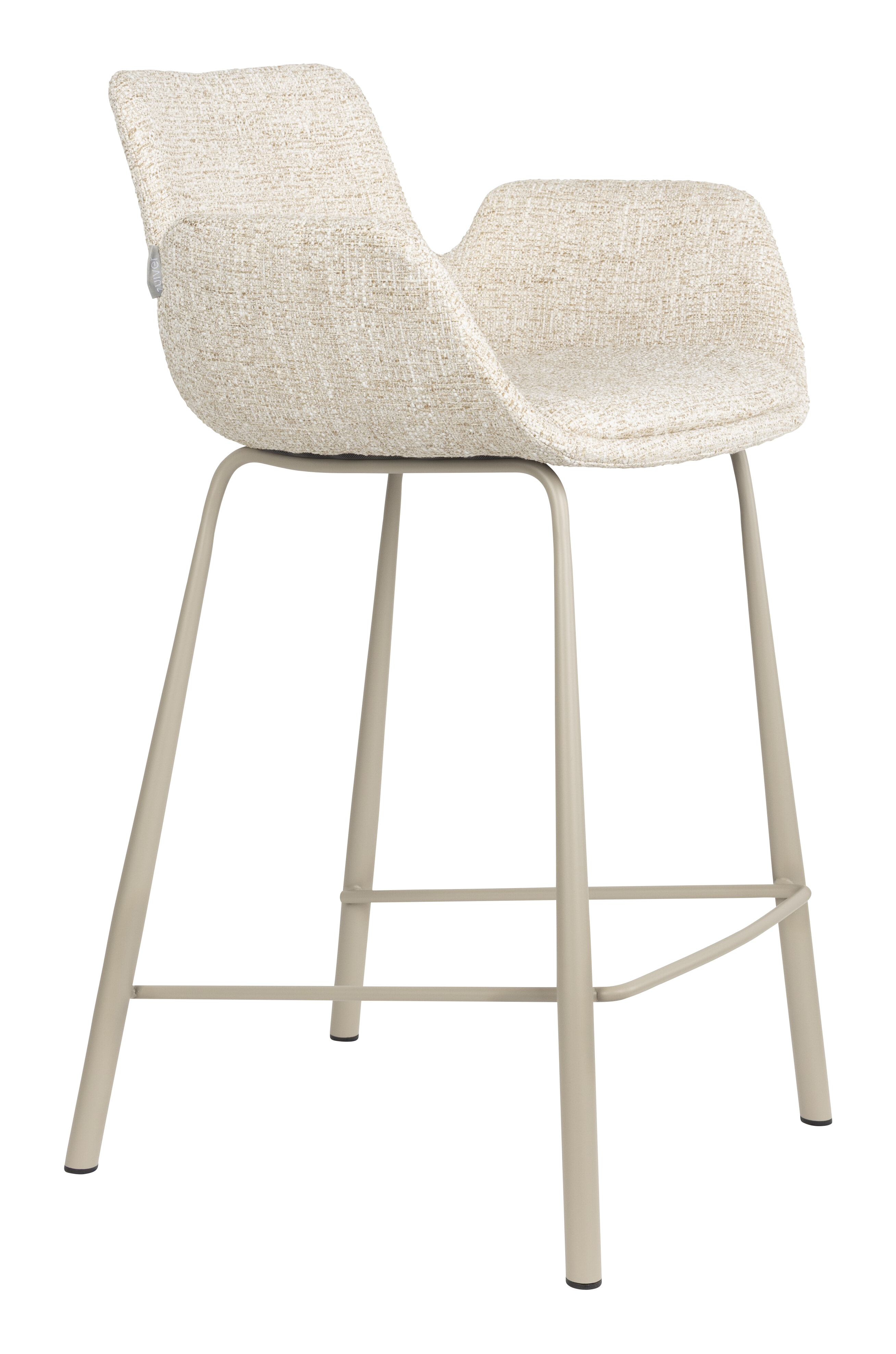 Zuiver Barkruk Brit Grof Bouclé - Beige (zithoogte 67cm) | Zuiver