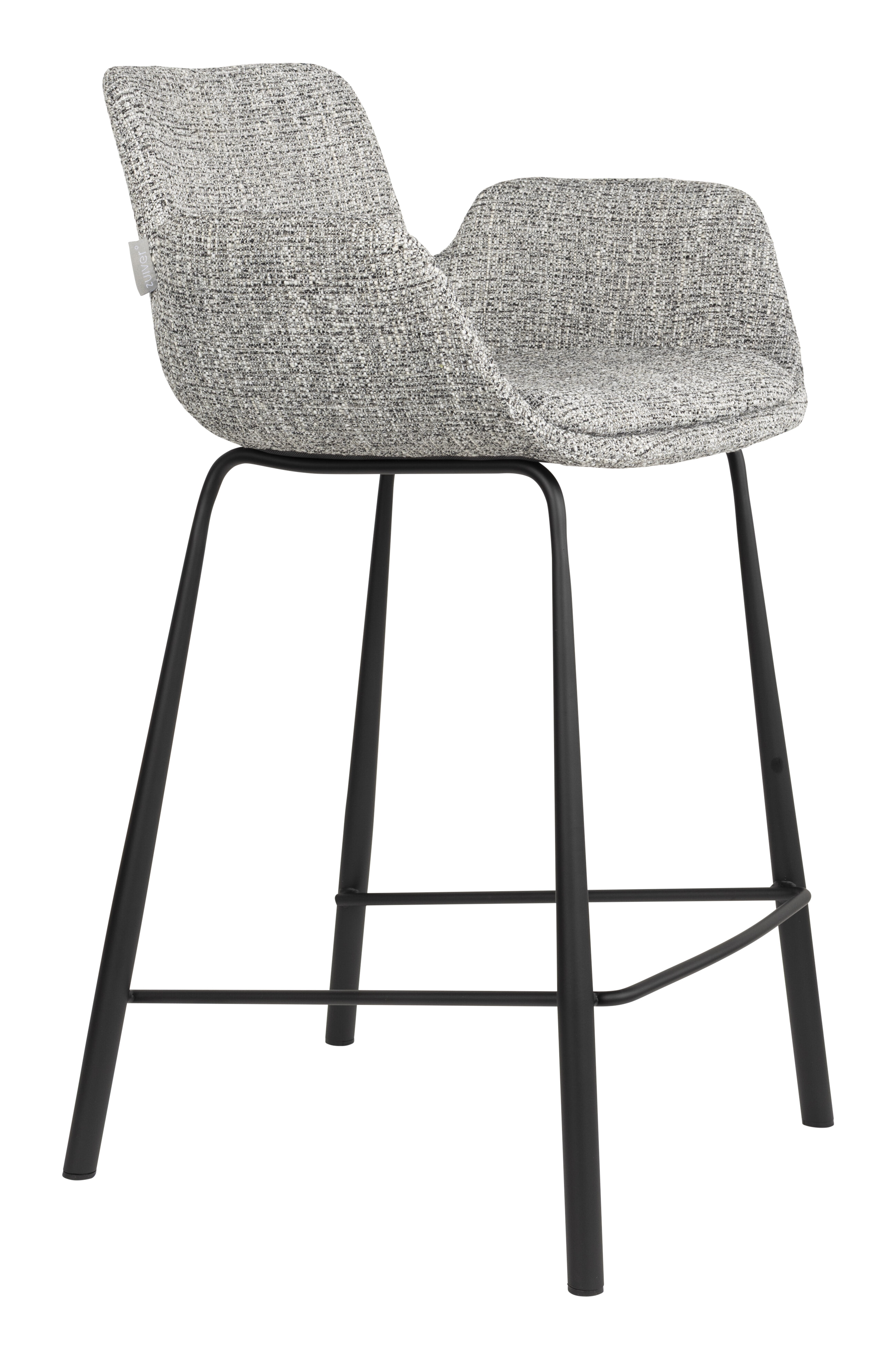 Zuiver Barkruk Brit Grof Bouclé - Grijs (zithoogte 67cm) | Zuiver