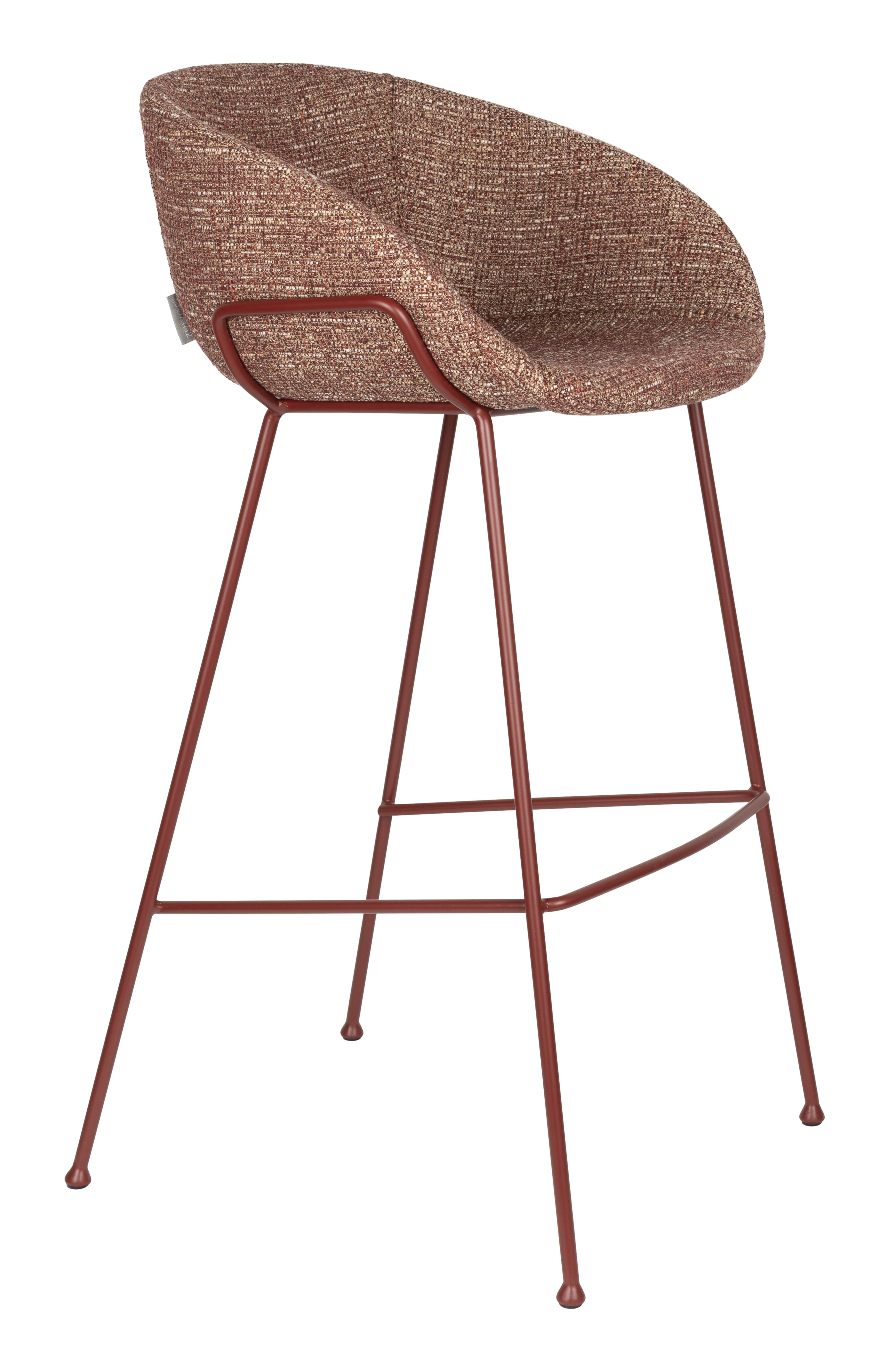 Zuiver Barkruk Feston Chenille - Roodbruin (zithoogte 76cm) | Zuiver