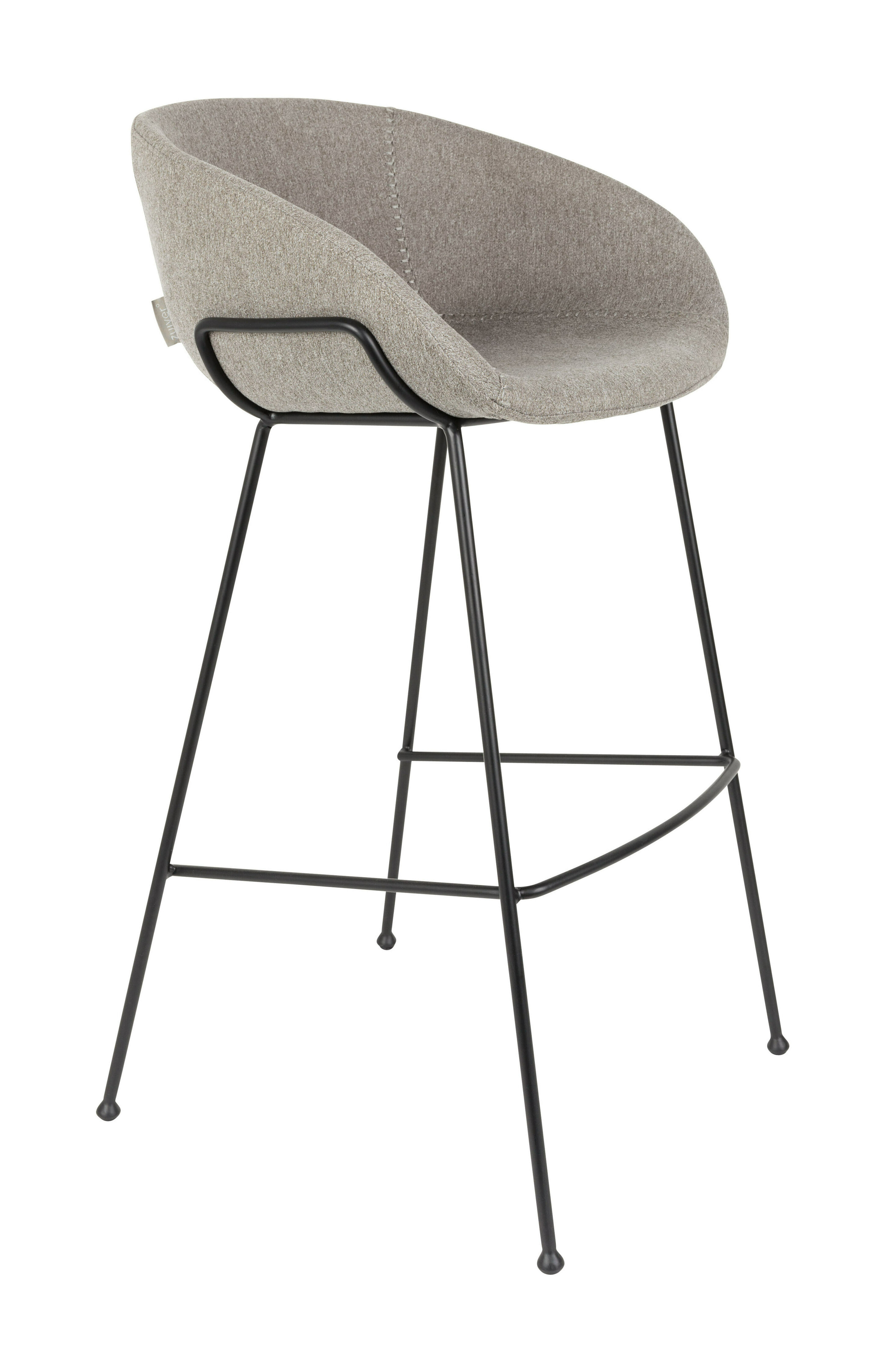 Zuiver Barkruk Feston Stof - Grijs (zithoogte 76cm) | Zuiver