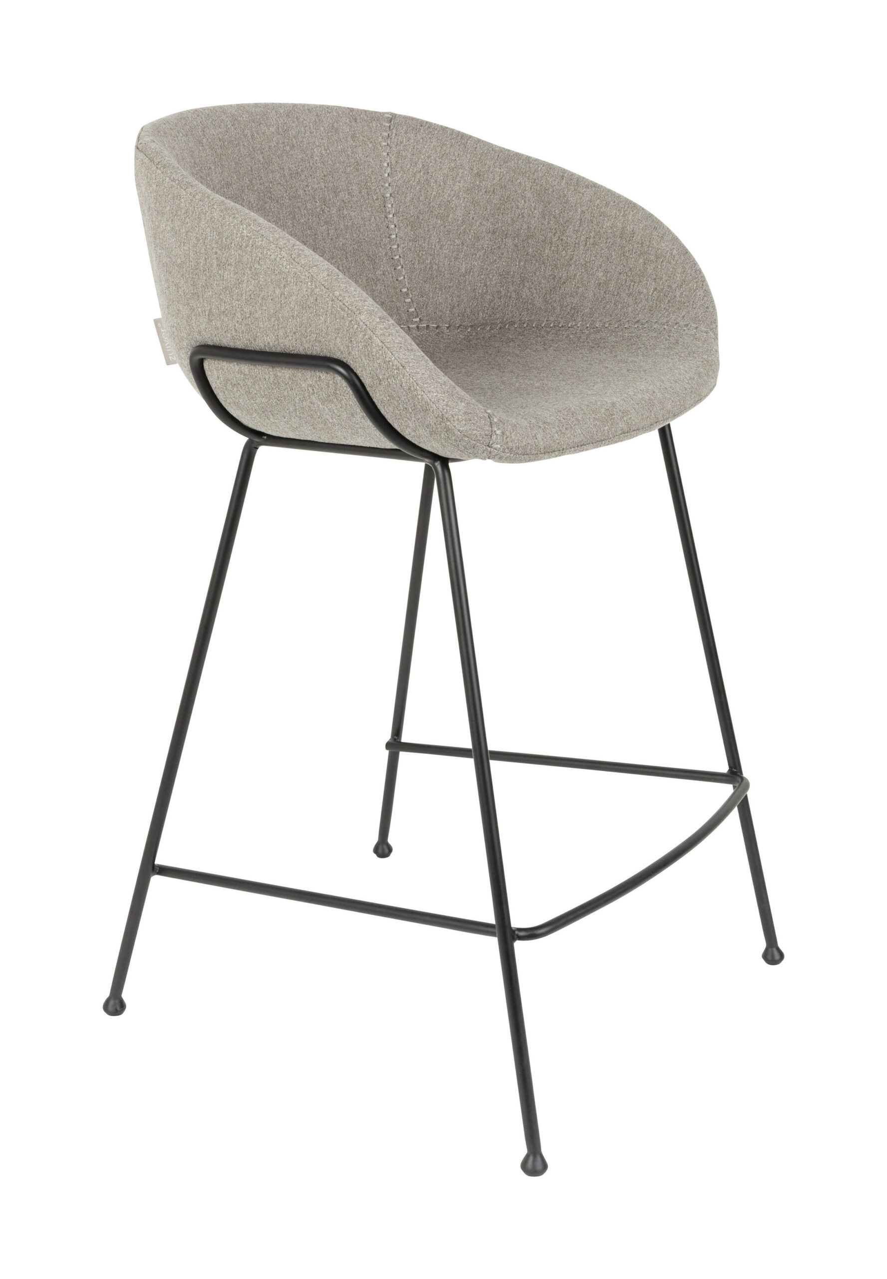 Zuiver Barstoel Feston Stof - Grijs (zithoogte 65cm) | Zuiver