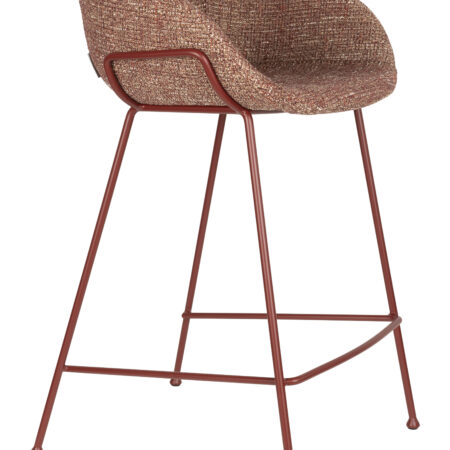 Zuiver Barstoel Feston Stof - Rood (zithoogte 65cm) | Zuiver
