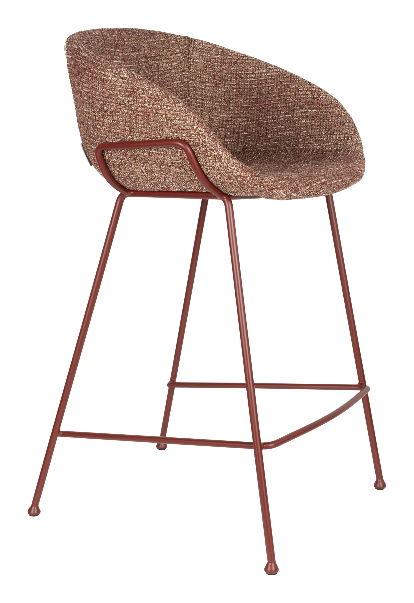 Zuiver Barstoel Feston Stof - Rood (zithoogte 65cm) | Zuiver