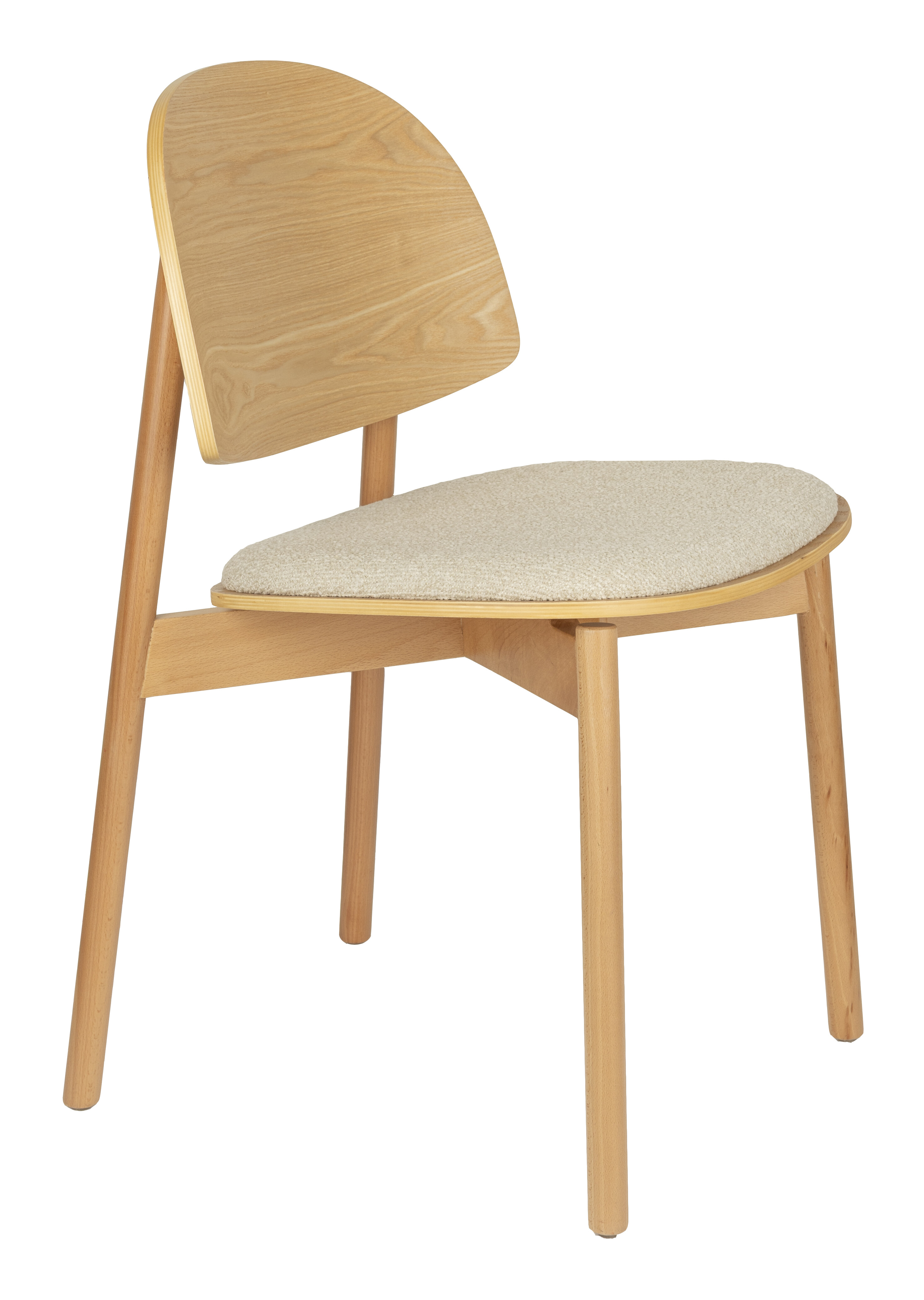 Zuiver Eetkamerstoel Sunrise Stof en hout - Naturel | Zuiver
