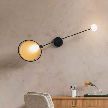 Zuiver Wandlamp Sirius 125cm breed - Zwart/Goud | Zuiver