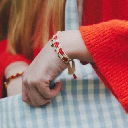Zusss Armband Hartjes Streep Wit | Zusss