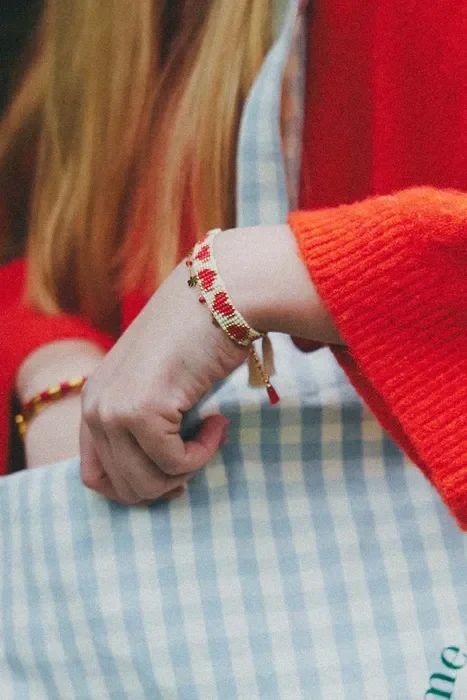 Zusss Armband Hartjes Streep Wit | Zusss
