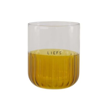 Zusss Drinkglas Transparant Oker Liefs | Zusss