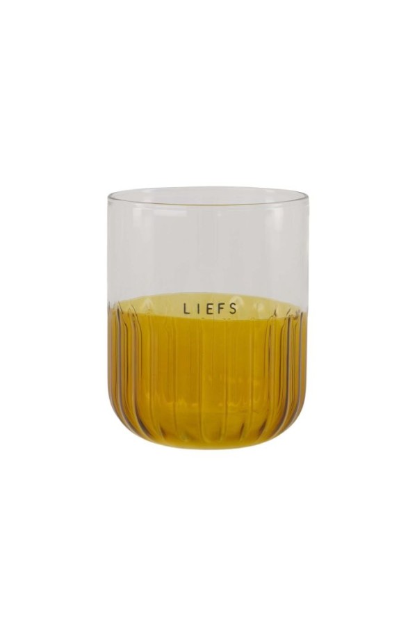 Zusss Drinkglas Transparant Oker Liefs | Zusss