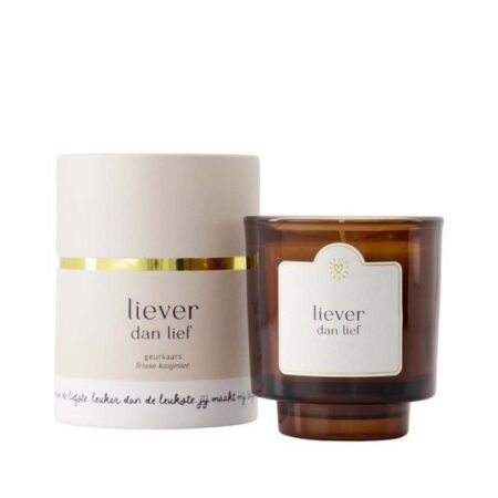 Zusss Geurkaars Glas Koker Liever Dan Lief Off White | Zusss