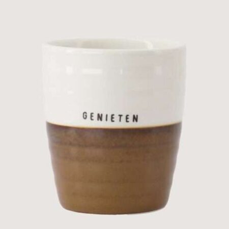 Zusss Koffiemok Genieten Wit / Bruin | Zusss