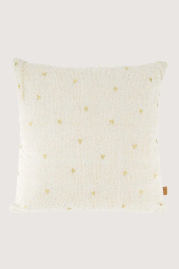 Zusss Kussen Hartjes 45x45cm Zand/goud | Zusss