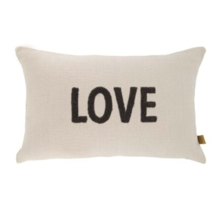 Zusss Kussen Love 50x30cm Antraciet/ecru | Zusss