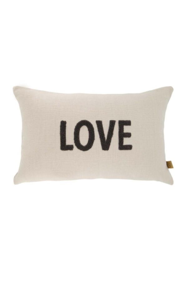 Zusss Kussen Love 50x30cm Antraciet/ecru | Zusss