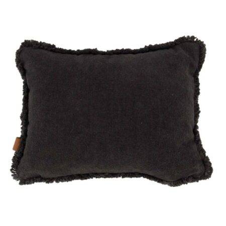 Zusss Kussen Velvet Zilver Hartje 35x25cm Antracietgrijs | Zusss