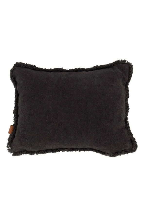 Zusss Kussen Velvet Zilver Hartje 35x25cm Antracietgrijs | Zusss