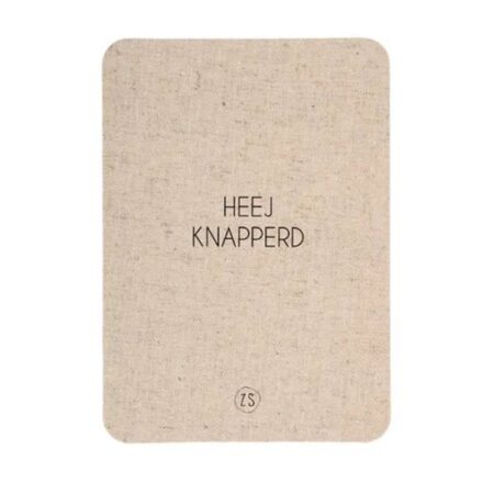 Zusss Linnen Kaart Met Envelop Heej Knapperd | Zusss
