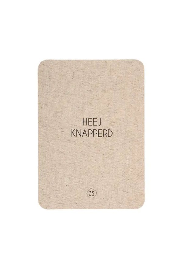 Zusss Linnen Kaart Met Envelop Heej Knapperd | Zusss