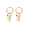 Zusss Oorbel Hanger Kraal Lichtgeel rood | Zusss